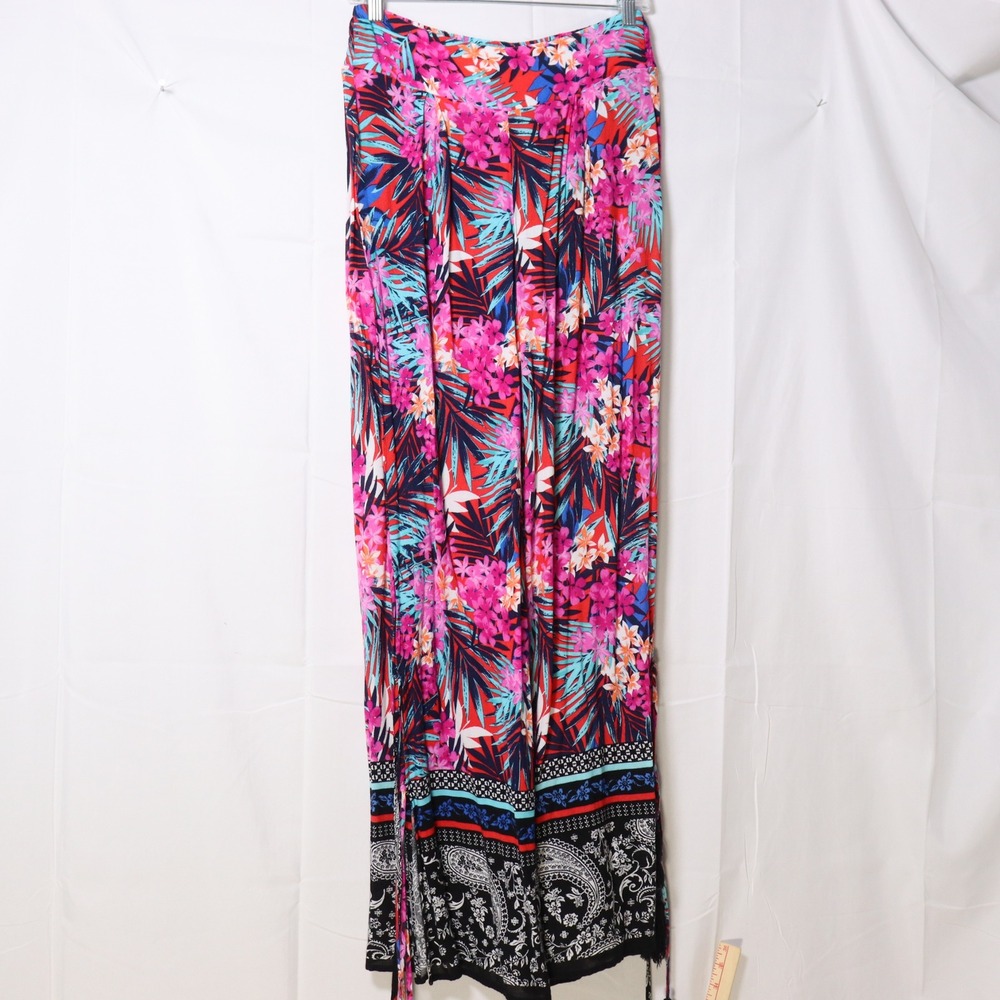 Dance & Marvel Palazzo Pants M Multicolor Womens Floral Paisley Wide Leg